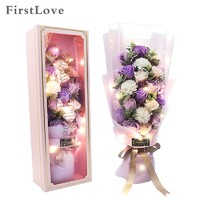 第一爱 21朵玫瑰康乃馨花束礼盒