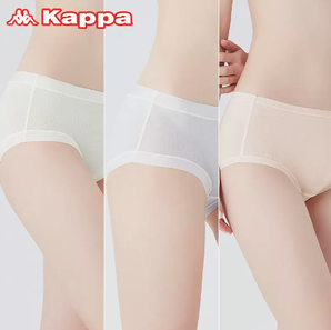 2023夏季新款！KAPPA 无痕内裤薄款冰丝一片式中腰少女面膜裤 3条49.9元包邮（需领券）