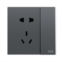ABB 盈致系列 灰色 五孔带开关（可单独控制灯）