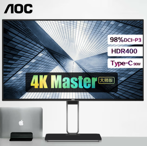 AOC 冠捷 U27U2DS 27英寸 NanoIPS显示器（3840×2160、HDR400、Type-C 90W）