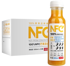 PLUS会员！农夫山泉 NFC果汁100% 芒果混合 300ml*24瓶
