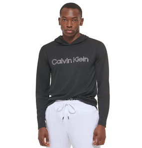 带UPF 40+防护！Calvin Klein 卡尔文·克莱恩 男式连帽长袖T恤  含税到手147元