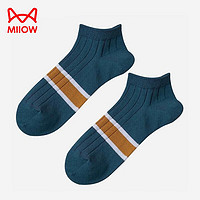 Miiow 猫人 男士条纹短袜  5双装