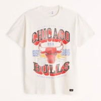 Abercrombie & Fitch 男女款芝加哥公牛队图案美式T恤 327007-1