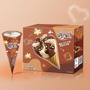 巧乐兹 伊利巧乐兹香草巧克力口味脆皮甜筒冰淇淋73g*6支/盒冰淇淋冷饮
