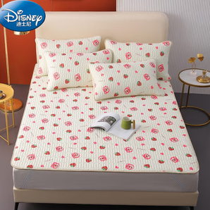 PLUS会员！Disney 迪士尼 A类乳胶凉席三件套 草莓熊 90*200凉席+枕套一只