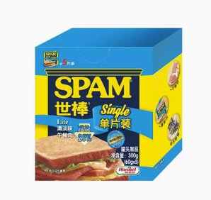 88VIP！SPAM 世棒 荷美尔SPAM世棒午餐肉单片独立小包装清淡味60g*5片 