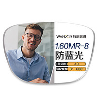 winsee 万新 1.60 MR-8超薄防蓝光镜片（阿贝数40）+JingPro镜邦多款钛架可选