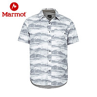 Marmot 土拨鼠 夏季运动户外透气男士短袖速干衬衫薄款衬衣
