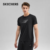 SKECHERS 斯凯奇 2023夏季男款吸湿速干运动t恤百搭透气针织短袖t恤P223M127