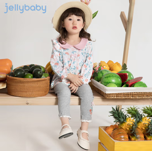 jellybaby 杰里贝比 2023新款春秋套装 儿童碎花套装