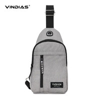 VINDIAS 范迪亚士 MB RETRO 508 单肩斜挎包 胸腰包 浅灰色