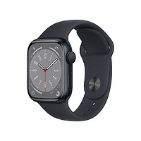 Apple 苹果 Watch Series 8 GPS款 智能手表 41mm 午夜色铝金属表壳 午夜色硅胶表带（GPS、血氧、ECG）