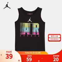NIKE 耐克 Air Jordan 耐克童装男童背心夏季新款儿童纯棉无袖T恤 正黑色 110S(4)