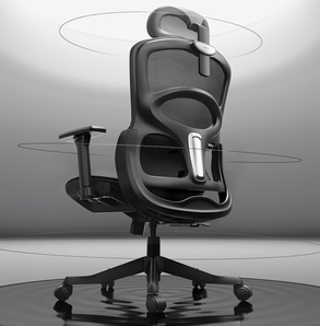 PLUS会员！HBADA 黑白调 E1 双背人体工学椅 耀黑（3D扶手+2D头枕）