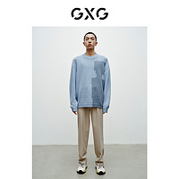 GXG 奥莱 男冬休闲微阔潮流蓝色低领毛衫#10C10I