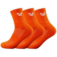 克洛斯威 专业运动篮球中筒袜 橙色 3双装