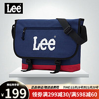 Lee 单肩包斜挎包潮流时尚通勤大容量13英寸电脑包 蓝色升级版