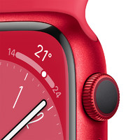 Apple 苹果 Watch Series 8 GPS款 智能手表 45mm 红色铝金属表壳 红色运动型表带（GPS、血氧、ECG）