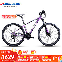 XDS 喜德盛 山地自行车JX007plus油刹27速男女单车紫/镭射银17寸（精英版