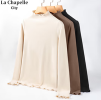 La Chapelle City 拉夏贝尔 女士半高领德绒打底衫