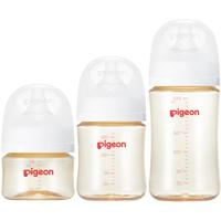 Pigeon 贝亲 日本贝亲第3代宽口径母乳实感仿母乳缓解胀气PPSU奶瓶透明 3规格