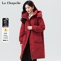 La Chapelle 中长款羽绒服女冬季时尚百搭连帽加厚保暖外套