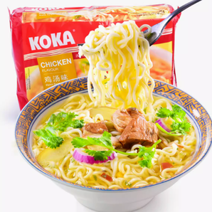 KOKA 可口 新加坡KOKA 进口方便面 鸡汤味快熟面 10连包
