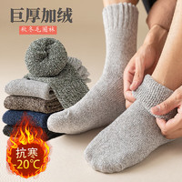 冬季加厚加绒保暖毛圈袜 5双