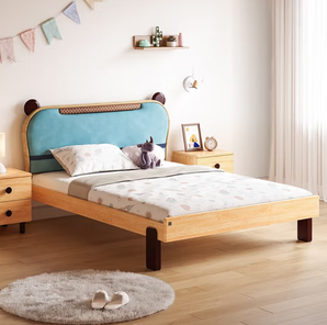 KUKa 顾家家居 橡胶实木儿童床 小熊款单床 1.35m