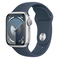 Apple 苹果 Watch Series 9 智能手表 GPS款 45mm 风暴蓝色橡胶表带 S/M