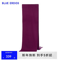 BLUE ERDOS 鄂尔多斯100%山羊绒围巾披肩纯色简约百搭时尚保暖流苏设计 紫棕 180cmX30cm