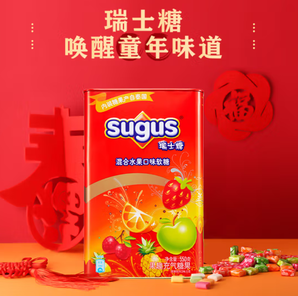 PLUS会员！sugus 瑞士糖 水果软糖 混合口味 550g 礼盒装