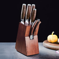 某东京造 花梨木刀具套装六件套  德国钢菜刀 剁骨刀水果刀剪刀家用切片刀