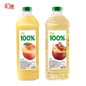 100%果汁系列！汇源果汁 100%苹果/桃混合果汁 2L*2瓶装 31.8元包邮（双重优惠）