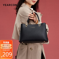 YEARCON 意尔康 时尚包中年百搭大容量托特包女士手提包36W23022黑色