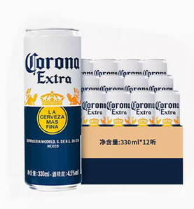 88VIP！Corona 科罗娜 墨西哥风味啤酒 330ml*12听 整箱装