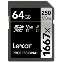 Lexar 雷克沙 PROFESSIONAL SD存储卡 64GB（UHS-II、V60、U3)