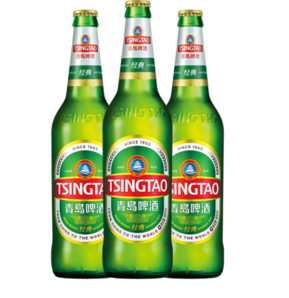 PLUS会员！TsingTao 青岛啤酒 经典啤酒10度 600mL 12瓶 4-5月到期