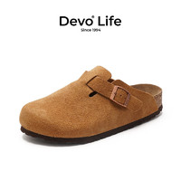 Devo 的沃 四季休闲牛皮软木鞋