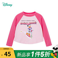 Disney 迪士尼 儿童长袖T恤 卡通米奇纯棉套头上衣