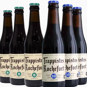88VIP！Trappistes Rochefort 比利时罗斯福小麦精酿修道士啤酒8号10号各3瓶 330mlx6瓶