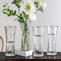 花伴你 特大号玻璃花瓶透明水养富贵竹客厅家用插花瓶摆件卧室家居玄关