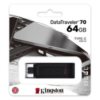 PLUS会员！Kingston 金士顿 DT70 USB3.2 Gen1 U盘 黑色 64GB Type-C