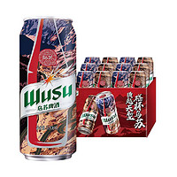 WUSU 乌苏啤酒 大红乌苏烈性小麦啤酒500ml*12罐 整箱装