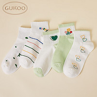 GUKOO 果壳 舒适透气百搭可爱袜子合集 五双装