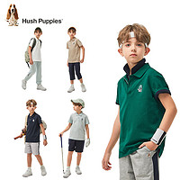 暇步士 童装男童2024夏季短袖POLO衫轻薄舒适百搭短袖 青黛绿 130cm