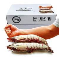 Mr.Seafood 京鲜生 活冻黑虎虾 海鲜礼盒 大虾虎虾斑节虾 800g 14-16个头 长18cm