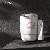 germ 格沵 可口可乐联名水杯咖啡杯大容量双饮车载杯子竹简款保温杯 炫彩白360ML