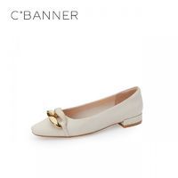 C.BANNER 千百度 女鞋春季单鞋法式优雅低跟单鞋通勤约会女鞋平底鞋